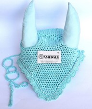 EAR NET FLYVEIL CROCHET SKY BLUE LITE COLORS FULL /COB & PONY SIZE