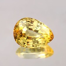AAA Natural Flawless Ceylon Yellow Sapphire Loose Pear Cut Gemstone 6.70 Ct