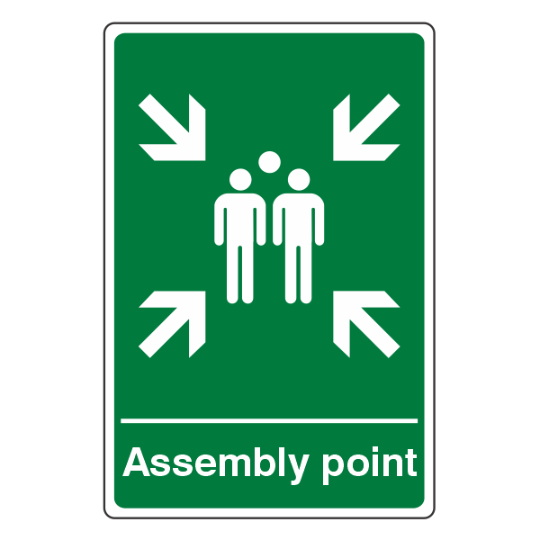 Assembly Point Sign (Family) - 400x600mm - 1mm Rigid Plastic