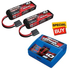 Traxxas 3S 11.1V 4000mAh 25C LiPo Battery 2 w/ EZ-Peak Plus Fast Charger