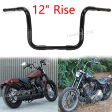12" Rise Ape Hangers Bars 1-1/4" Handlebars Fit For Harley Electra Street Glide