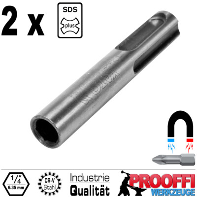 2 x SDS-Plus 1/4'' Bithalter Bits Für Bohrhammer mit Magnet 60 mm Lang YT-04690