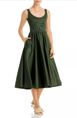 Jason Wu Women's Sleeveless Cotton Midi Dress - Green - Size 0 - British Khaki