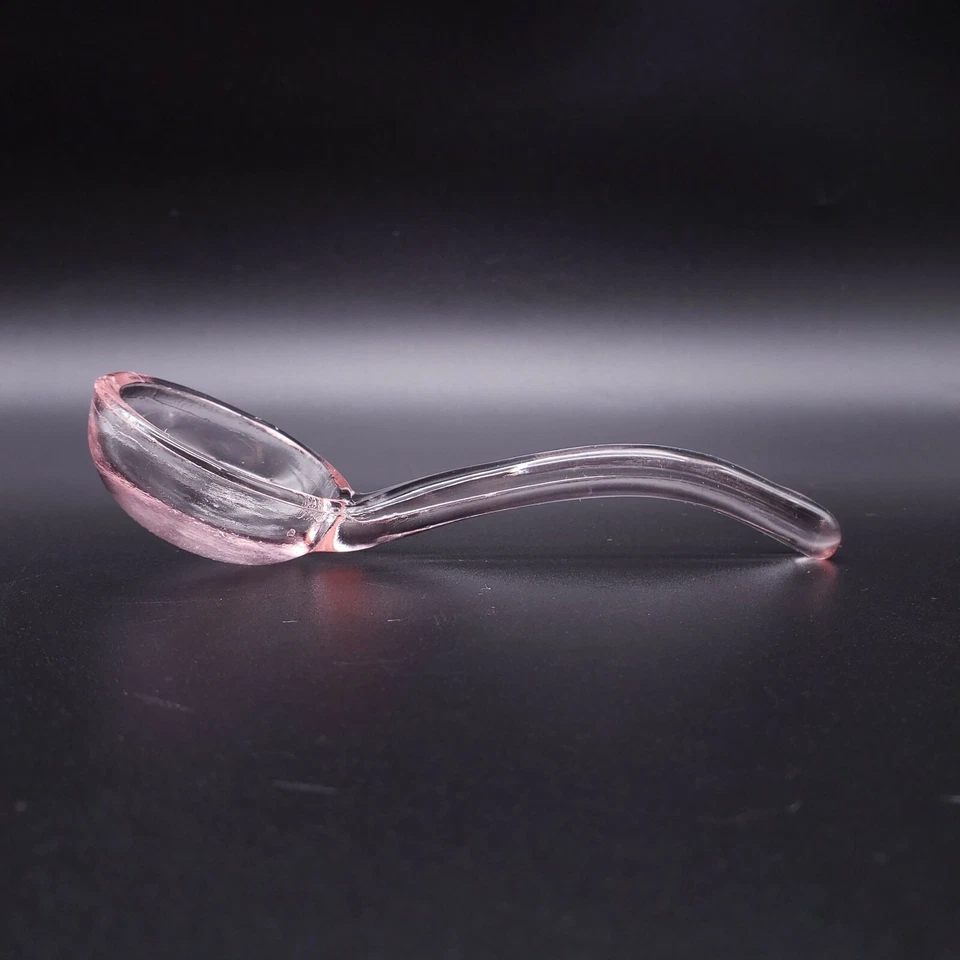 Cucharón de mayonesa de vidrio prensado rosa rosa de 5" FOSTORIA Foto 2 de 4