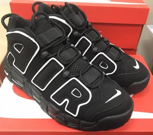 nike air more uptempo black white