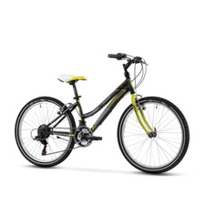 LOMBARDO MTB BICI 24" PANAREA 18 VELOCITA' NERO GIALLO OPACO PER BAMBINA