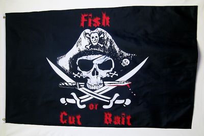 Fish Or Cut Bait Pirate Flag 3' X 5' Indoor Outdoor Buccaneer Banner