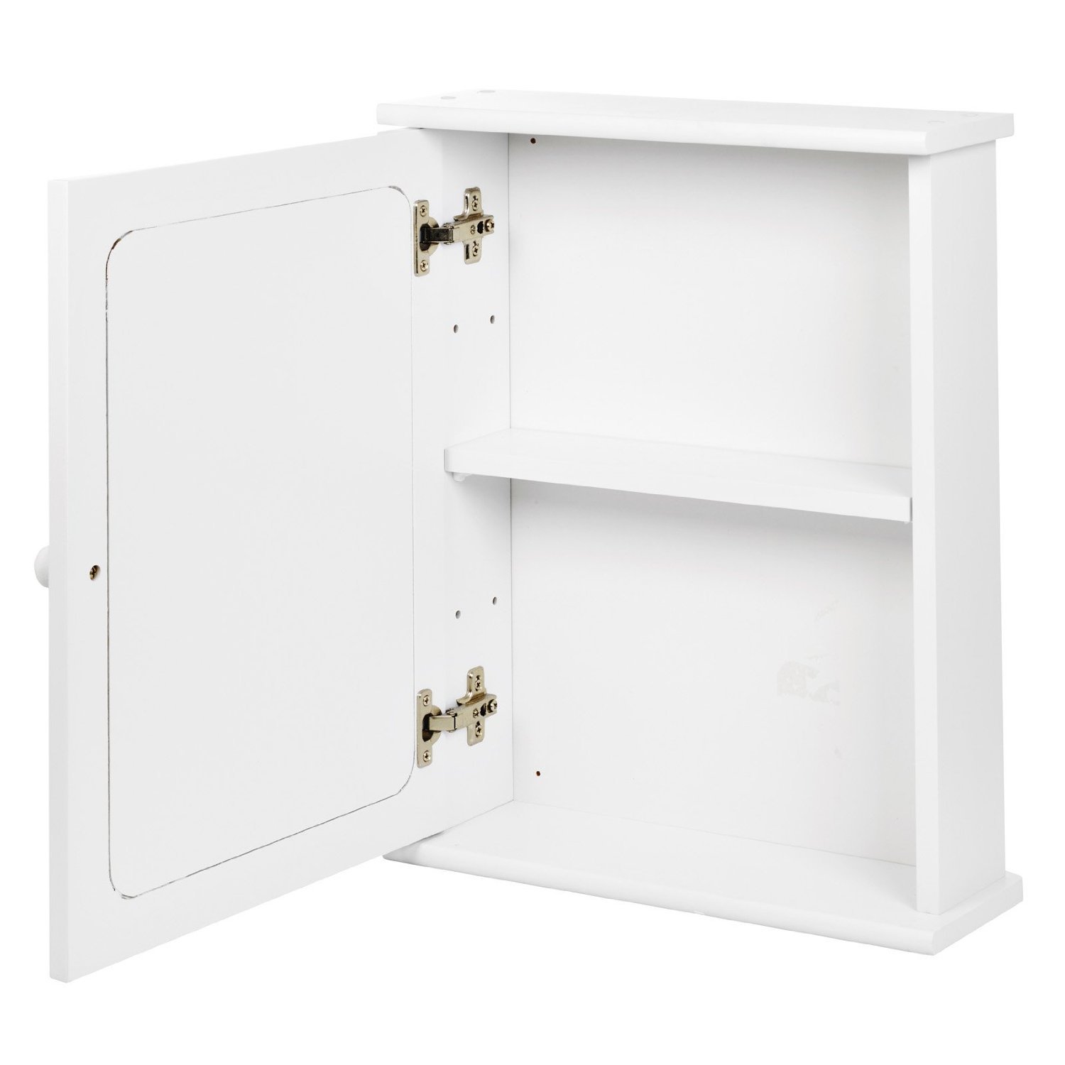 WICKES WHITE SINGLE MIRRORED GLASS DOOR KITCHEN BATHROOM BATH WOODEN