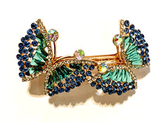 1 pc of Sparkling Rhinestone and Crystal Bridal Hair Barrette Butterfly Design