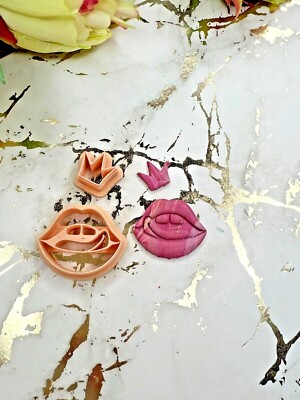 Lippen mit Krone Polymer Clay Cutter | 3D-gedrucktes Tonwerkzeug | IrisCrafts7 UK