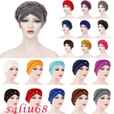 Indian Muslim Women Braid Hijab Turban Scarf Cancer Chemo Cap Hat Head Cover New