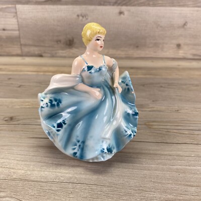 Vintage 1960 s Blue Ball Gown Relpo Girl Planter