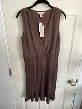 Banana Republic Heritage Collection Pleated Brown Sleeveless Dress Size S NWT