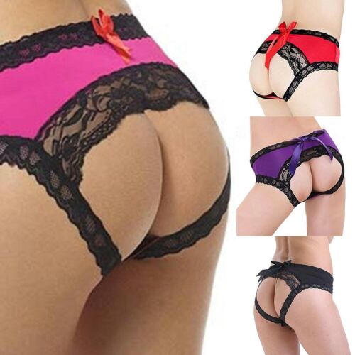 ⭐⭐⭐⭐⭐Women's Lace Open Panties Crotchless Underwear Lingerie G-string Briefs