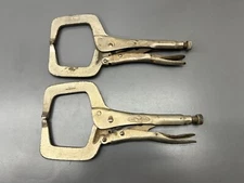 (E) 2PC PETERSEN DEWITT VISE GRIP 11R 11" C-CLAMP WELDING LOCKING PLIERS - VGC