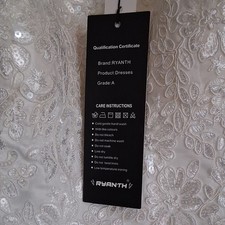 RYANTH White Lace Sequin Tulle A-Line V-Neck Sleeveless Full-Length Size 16