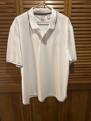 IZOD Advantage Performance Mens Short Sleeve White Polo Shirt Sz XXL *Brand New*