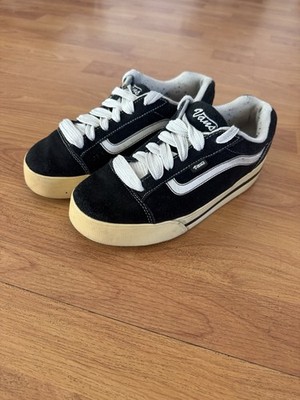Vintage VANS Y2k 90s Plat Skool Platform Womens 9.5 Mens 8.5 Black Chunky Shoes