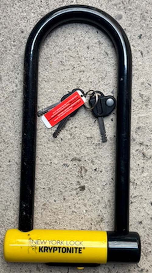 Kryptonite New York Lock Standard, Verrou de vélo, Noir/Jaune, 10 x 20 cm & Evolution 1090 Chaine antivol Adulte Unisexe, Orange, 90 cm