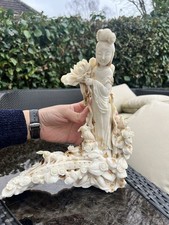A Very Large Quality 19th / Early 20th century Chinese Carved White Coral Figure