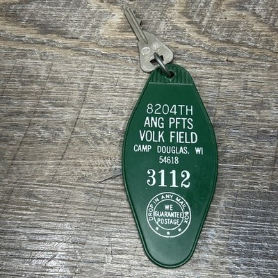 Rare -  8204th ANG PFTS VOLK FIELD # 3112 Camp Douglas Wisconsin Large Room Key