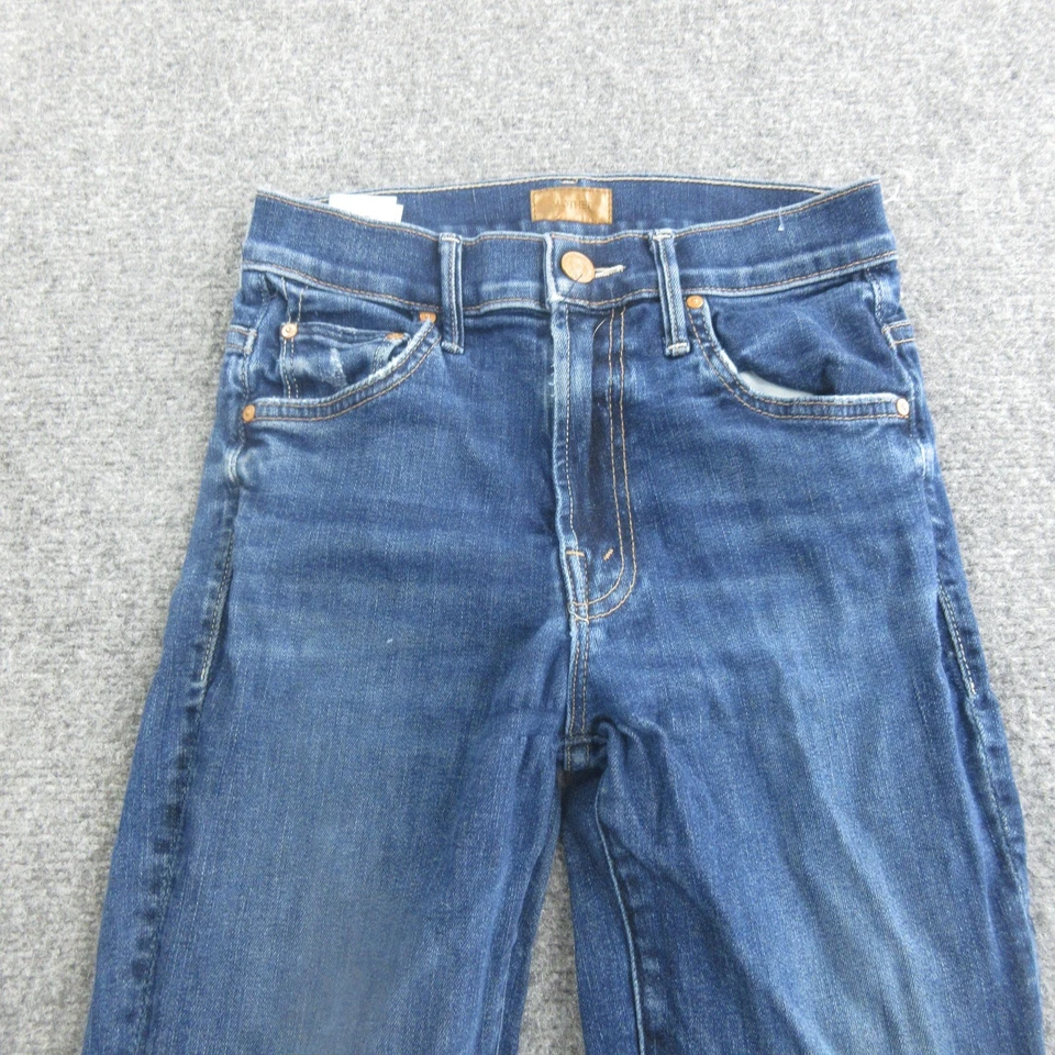 Mother Jeans Womens 24 Blue The Insider Crop Step Fray High Rise Raw Hem Denim - Image 2 of 4