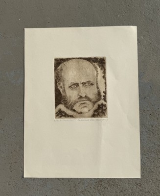 Vienna 1973 Personalized Etching Paul Denk Portrait Probedruck