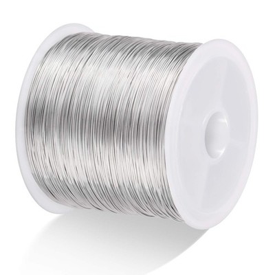Beading Wire 26 Gauge, 0.4mm Copper Craft Wire, 100m Silver Color
