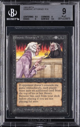 1993 MTG LIMITED EDITION BETA DEMONIC ATTORNEY BGS 9