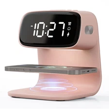 Digital Alarm Clock with Wireless Fast Charging Station 15W Touch Smart Lamp ...