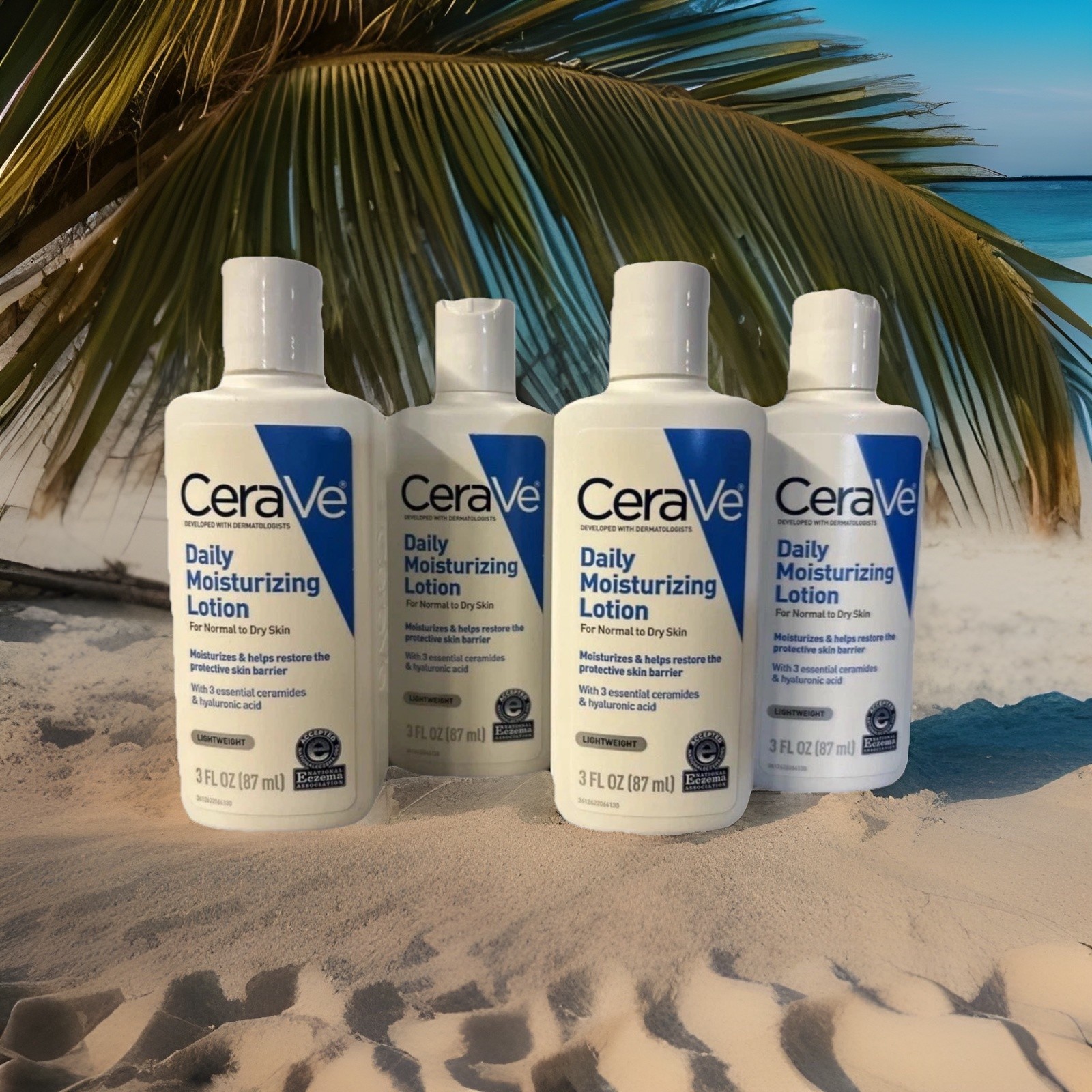 CeraVe Daily Moisturizing Lotion 3 oz Travel Size 4-Pack 12 oz Total