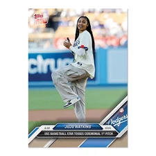 Juju Watkins #332 Usc Basketball Star Tosses Ceremonial 1st Pitch 2024 Topps Now