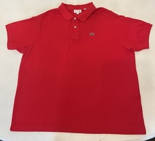 Lacoste Shirt Mens 8 3XL Red Golf Polo Pique Classic Fit Vibrant Red