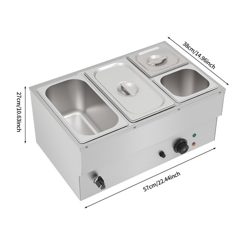 Electric Countertop Food Warmer Soup Warmer Stainelss Steel Buffet Food Warmer - Afbeelding 4 van 12