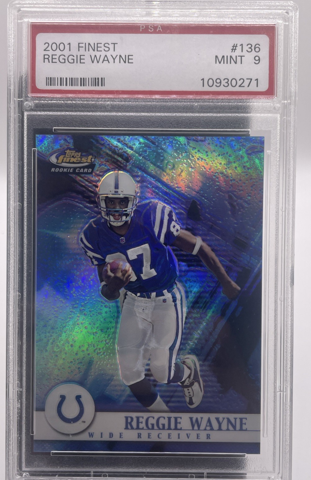 REGGIE WAYNE 2001 Finest RC Rookie #/1000 PSA 9 MINT - COLTS