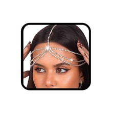 Crystal Layered Head Chain Rhinestone Head Jewelry Sparkly Fashion Headbands ...