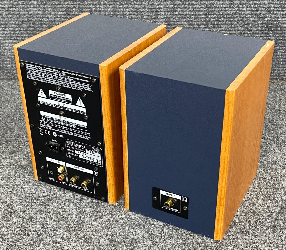 Roland Edirol MA-7A Stereo Micro Monitor Speakers w/ Power Cord