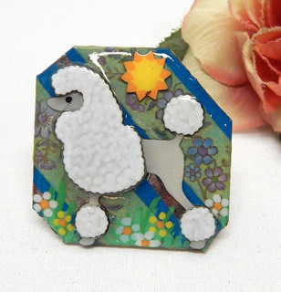 Echo & Hara Collectible MCM Retro Poodle Brooch Pin