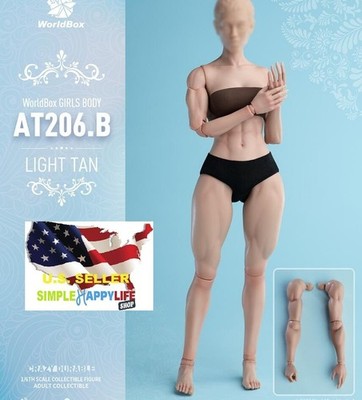 Worldbox AT206 B 1/6 tan Female Muscle Durable Body FOR 12'' Figure Doll  USA 
