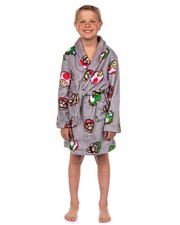 Nintendo Boys' Super Mario Yoshi and Super Mushroom Kids Fleece Robe