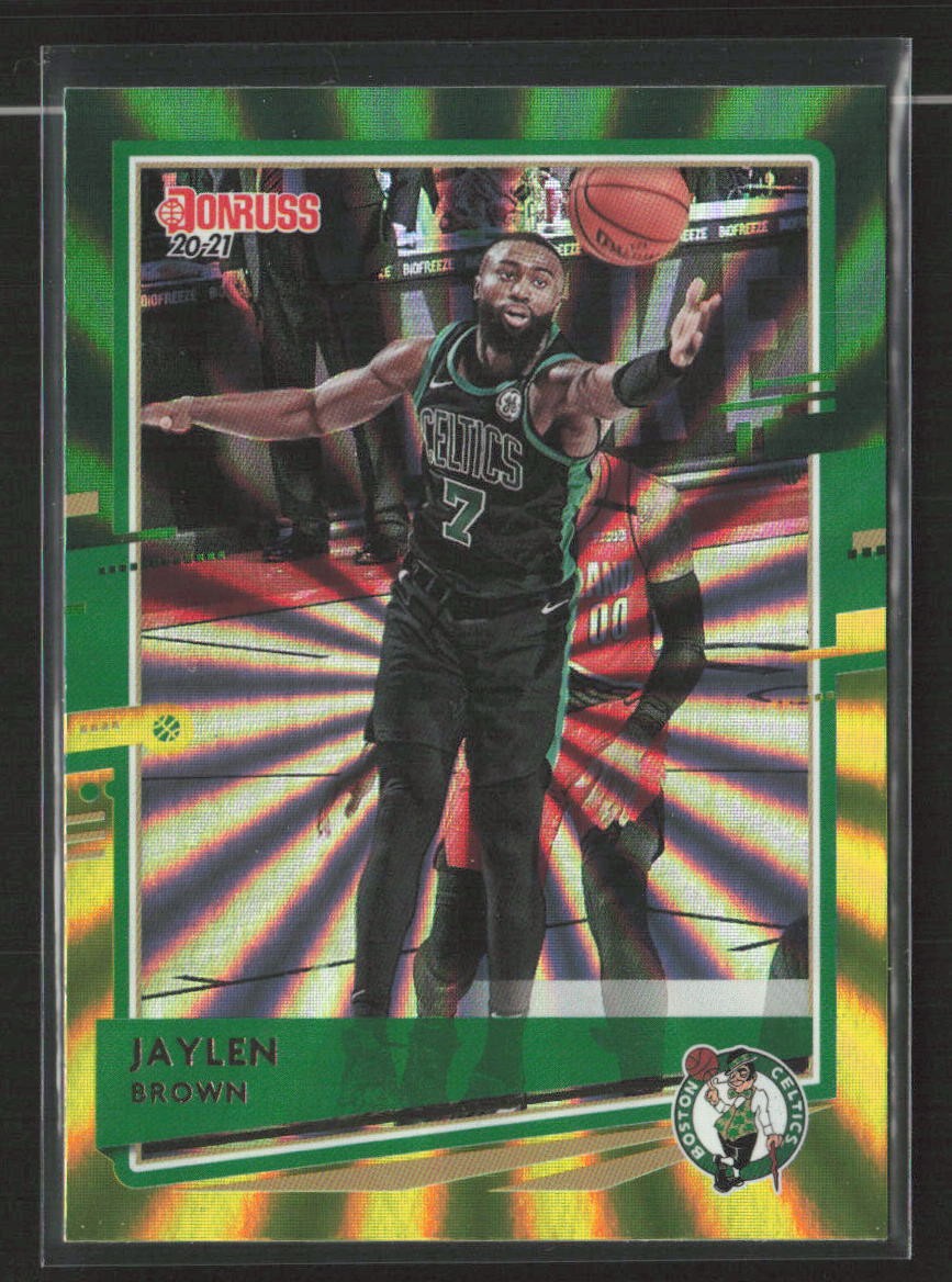 Jaylen Brown 2020-21 Donruss #161 Holo Green and Yellow Laser