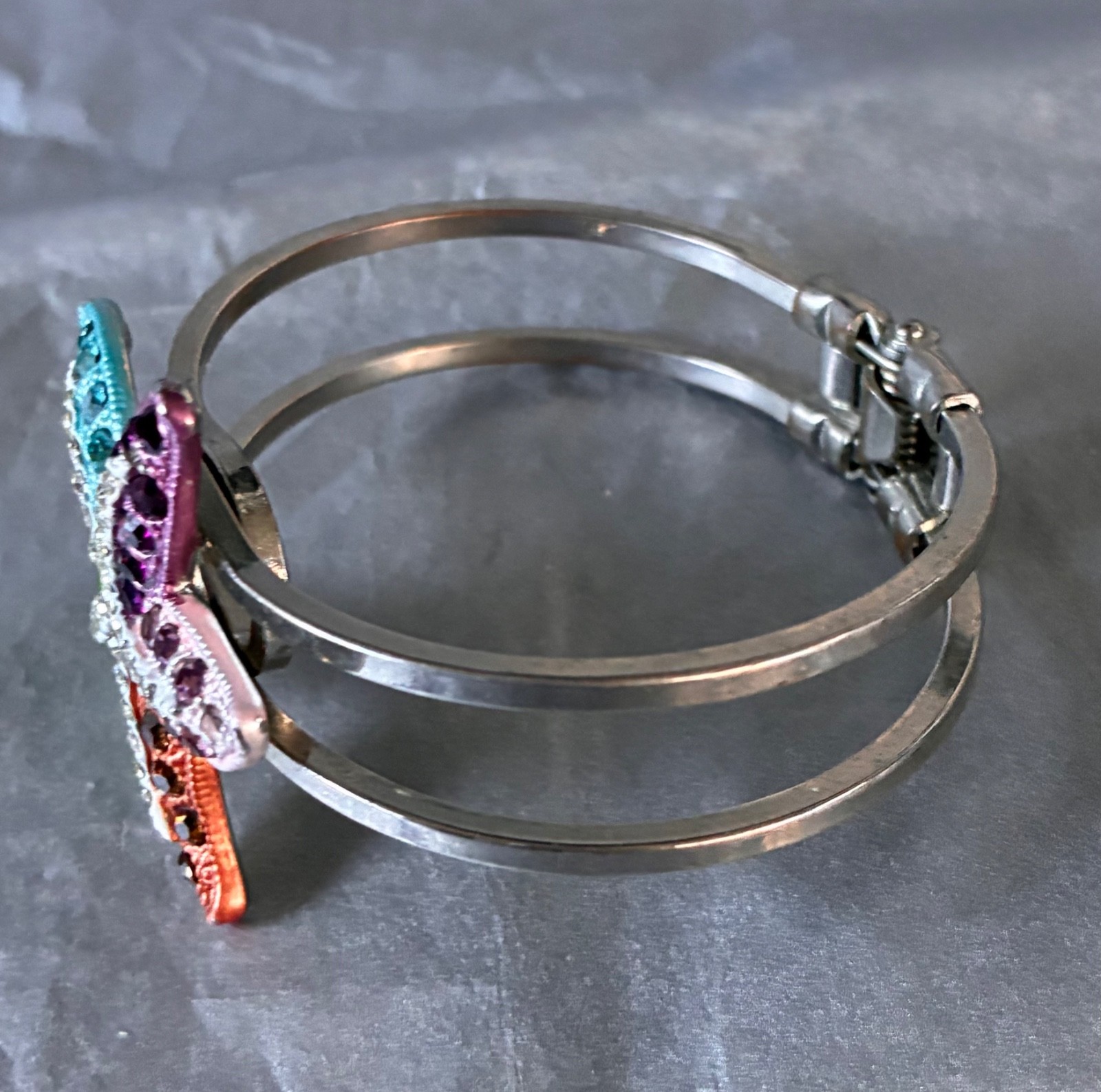 Multicolored Rhinestone Starfish Cuff Bracelet Oc… - image 17