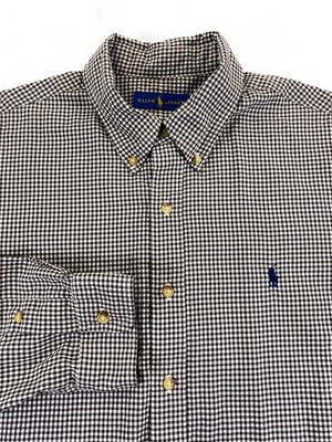 Ralph Lauren Polo Men's Button Down Lightweight Cotton Brown Check Shirt XL