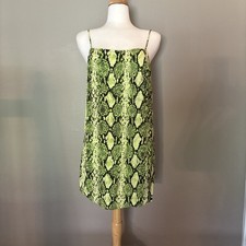 Urban Outfitters Motel Brand Lime Green Python Print Strappy Mini Dress L
