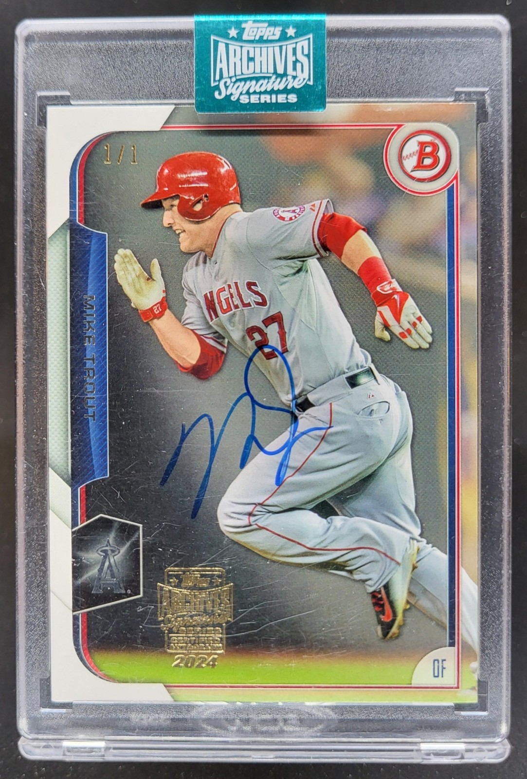 2024 TOPPS ARCHIVES SIGNATURE SERIES MIKE TROUT 1/1 AUTO ANGELS RW3