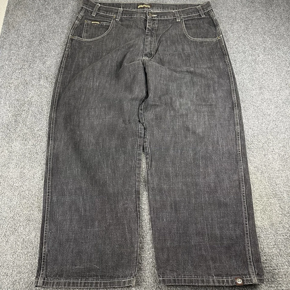 Винтажные мужские джинсы Lowrider 42x29 серые вышитые гранж Y2K Chicano 00s мешковатые - Изображение 3 из 4