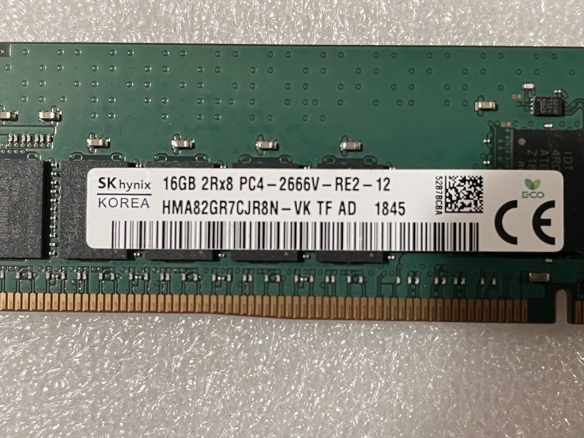 SK HYNIX 32GB KIT 2 X 16GB DDR4 2Rx8 PC4-2666V-RE2-12 ECC