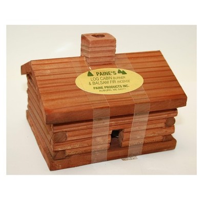 Medium Wooden Log Cabin Incense Burner - Relaxing Balsam Fir Aromas Included