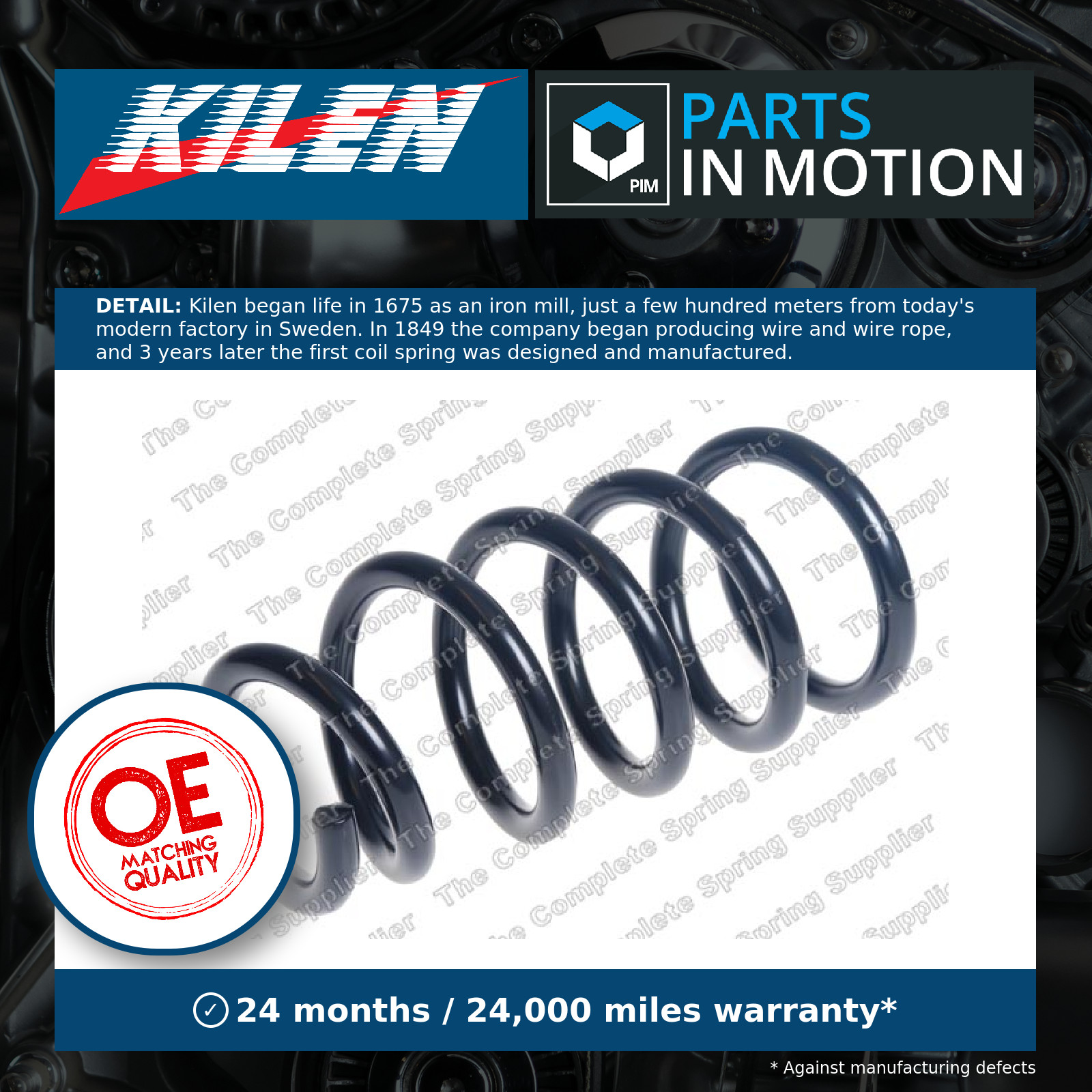 Coil Spring fits HONDA CR-V Mk4 RE6 1.6D Rear 2013 on Suspension Kilen Quality
