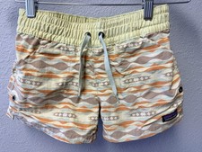Patagonia Kids Girls Costa Rica Baggy Shorts Size Medium 10 Yellow